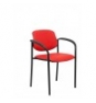 SILLA FIJA VILLALGORDO CHASIS NEGRO BRAZOS SIMILPIEL ROJO 27NSPRJCB