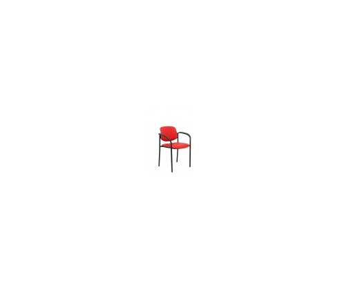 SILLA FIJA VILLALGORDO CHASIS NEGRO BRAZOS SIMILPIEL ROJO 27NSPRJCB