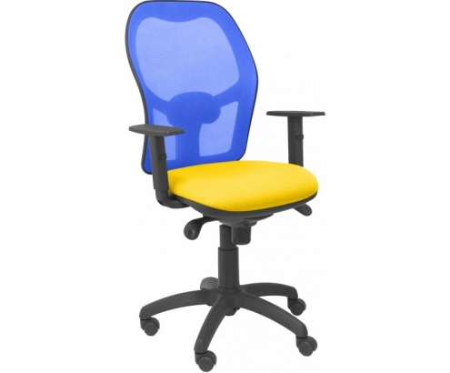 SILLA JORQUERA MALLA AZUL ASIENTO BALI AMARILLA15SABALI100