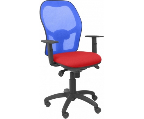 SILLA JORQUERA MALLA AZUL ASIENTO BALI ROJO 15SABALI350