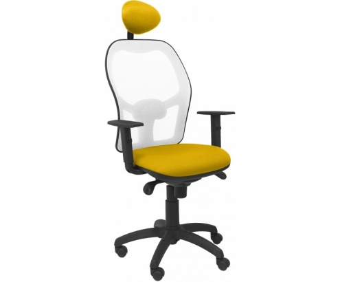 SILLA JORQUERA MALLA BLANCA ASIENTO BALI AMARILLO CABECERO FIJO 15SBBALI100C