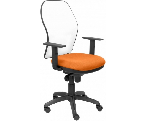 SILLA JORQUERA MALLA BLANCA ASIENTO BALI NARANJA 15SBBALI308