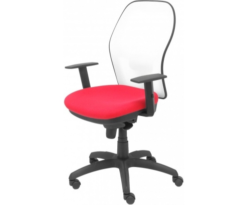 SILLA JORQUERA MALLA BLANCA ASIENTO BALI ROJO 15SBBALI350