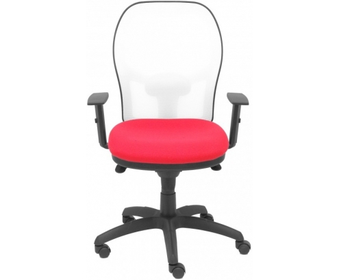 SILLA JORQUERA MALLA BLANCA ASIENTO BALI ROJO 15SBBALI350