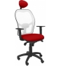 SILLA JORQUERA MALLA BLANCA ASIENTO BALI ROJO CABECERO FIJO 15SBBALI350C