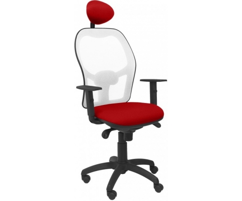 SILLA JORQUERA MALLA BLANCA ASIENTO BALI ROJO CABECERO FIJO 15SBBALI350C