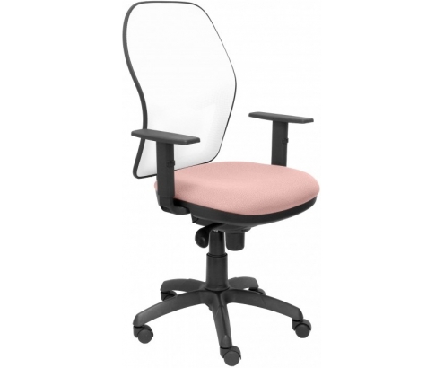 SILLA JORQUERA MALLA BLANCA ASIENTO BALI ROSA PÍLIDO 15SBBALI710