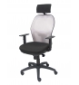 Silla Jorquera malla gris asiento bali negro cabecero regulable