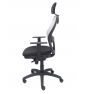 Silla Jorquera malla gris asiento bali negro cabecero regulable