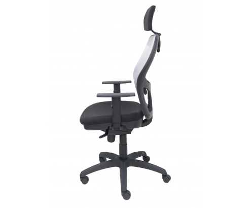 Silla Jorquera malla gris asiento bali negro cabecero regulable