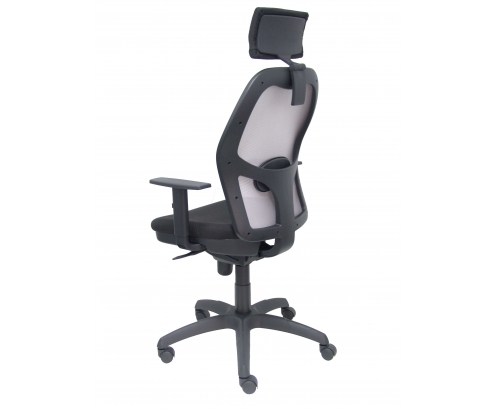 Silla Jorquera malla gris asiento bali negro cabecero regulable