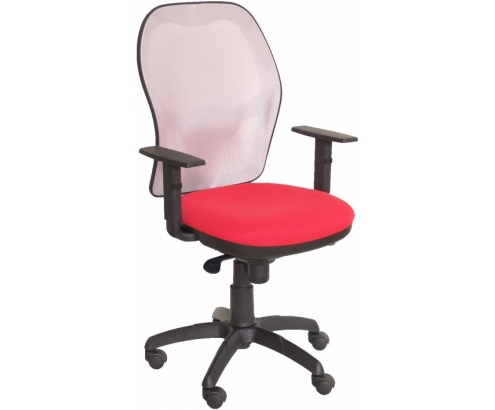 SILLA JORQUERA MALLA GRIS ASIENTO BALI ROJO 15SGRBALI350