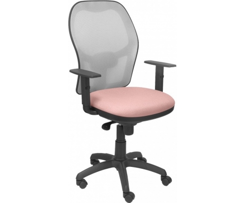 SILLA JORQUERA MALLA GRIS ASIENTO BALI ROSA PÍLIDO 15SGRBALI710