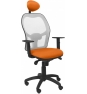 SILLA JORQUERA MALLA GRIS CABECERO FIJO ASIENTO BALI NARANJA 15SGRBALI308C