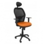 SILLA JORQUERA MALLA NEGRO CABECERO FIJO ASIENTO BALI NARANJA 15SNBALI308C