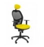 SILLA JORQUERA MALLA NEGRO CABECERO FIJO ASIENTO SIMILPIEL AMARILLO 15SNSPAMC