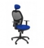 SILLA JORQUERA MALLA NEGRO CABECERO FIJO ASIENTO SIMILPIEL AZUL 15SNSPAZC