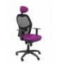 SILLA JORQUERA MALLA NEGRO CABECERO FIJO ASIENTO SIMILPIEL MORADO 15SNSPMOC