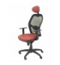 SILLA JORQUERA MALLA NEGRO CABECERO FIJO ASIENTO SIMILPIEL ROJO 15SNSPGRAC