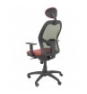 SILLA JORQUERA MALLA NEGRO CABECERO FIJO ASIENTO SIMILPIEL ROJO 15SNSPGRAC