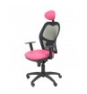 SILLA JORQUERA MALLA NEGRO CABECERO FIJO ASIENTO SIMILPIEL ROSA 15SNSPRSC