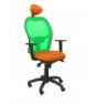 SILLA JORQUERA MALLA VERDE CABECERO FIJO ASIENTO BALI NARANJA 15SVBALI308C