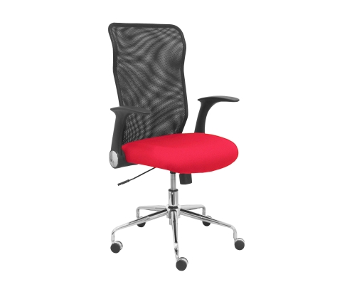 SILLA MINAYA RESPALDO MALLA NEGRO ASIENTO BALI ROJO 4031BALI350