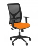 Silla Piqueras y Crespo  Motilla malla negra asiento bali naranja brazo regulable ruedas 65mm