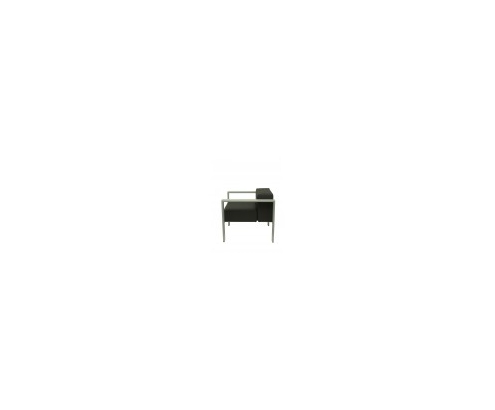 SILLON DE ESPERA LAZARO SIMILPIEL NEGRO CHASIS PLATA 52SPNE