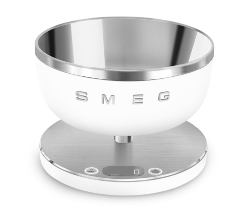 Smeg KSC01WHMWW báscula de cocina Acero inoxidable, Blanco Encimera Alrededor Báscula electrónica de cocina