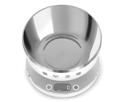 Smeg KSC01WHMWW báscula de cocina Acero inoxidable, Blanco Encimera Alrededor Báscula electrónica de cocina