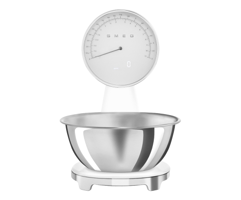 Smeg KSF01WHWW báscula de cocina Cromo, Blanco Encimera Báscula electrónica de cocina