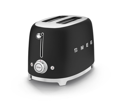 Smeg TSF01BLMEU tostadora 6 2 rebanada(s) 950 W Negro, Acero inoxidable