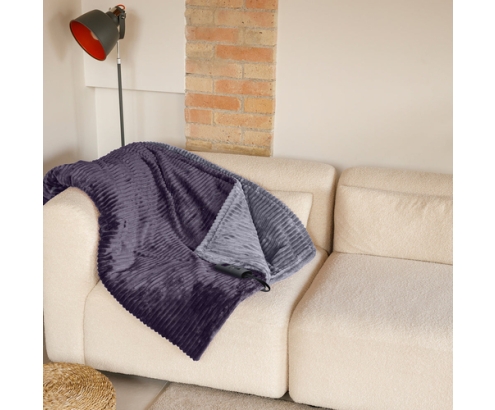 Solac Kaunas+ Manta eléctrica 165 W Gris Tela, Vellón, Felpa