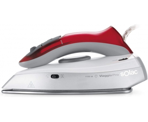 Solac Viaggio Pro Plancha vapor-seco Suela de acero inoxidable 1100 W Gris, Rojo
