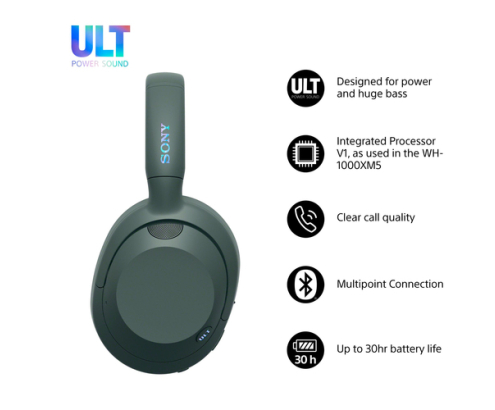 Sony WHULT900NH auricular y casco Auriculares Inalámbrico y alámbrico Diadema Llamadas/Música Bluetooth Verde