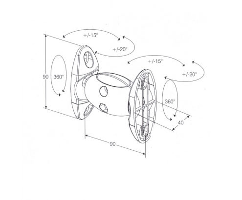 SOPORTE PARED ALTAVOCES OMB NEW FLEX ORIENTABLE PLATA NEW FLEX