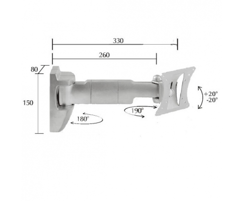 SOPORTE PARED OMB BISOLUTION ORIENTABLE 10P - 32P PLATA BISOLUTION