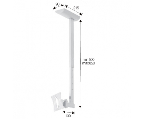 SOPORTE TECHO OMB HISOLUTION ORIENTABLE 10P - 32P PLATA HISOLUTION