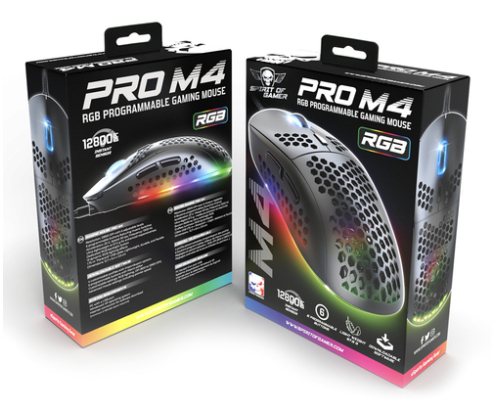 Spirit of Gamer PRO-M4 DARK ratón Juego mano derecha USB tipo A Óptico 12800 DPI