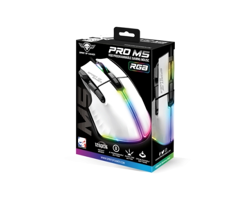 Spirit of Gamer PRO-M5 ARTIC ratón mano derecha USB tipo A Óptico 12800 DPI