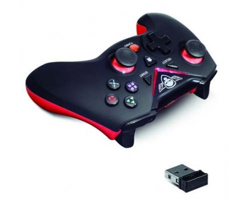 SPIRIT OF GAMER XGP GAMEPAD INALAMBRICO 2.4GHZ VIBRACION RECEPTOR NANO PC PS3 NEGRO ROJO SOG-RFXGP