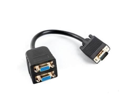 SPLITTER LANBERG VGA MACHO A 2X VGA HEMBRA NEGRO 20CM AD-0020-BK