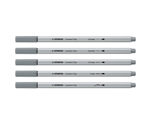 STABILO Creative Tips rotulador Negro, Gris claro 10 pieza(s)