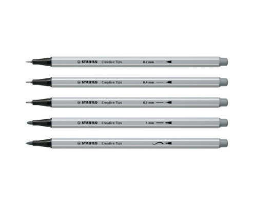 STABILO Creative Tips rotulador Negro, Gris claro 10 pieza(s)