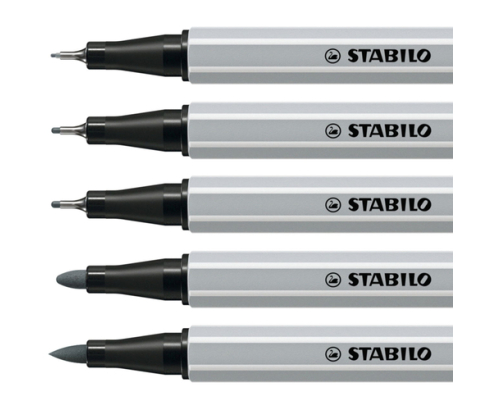 STABILO Creative Tips rotulador Negro, Gris claro 10 pieza(s)