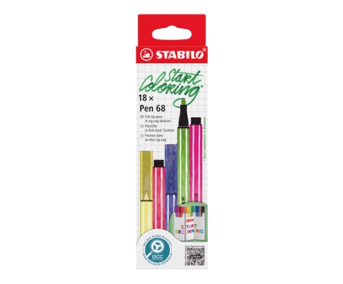 STABILO Pen 68 rotulador Medio Multicolor 18 pieza(s)