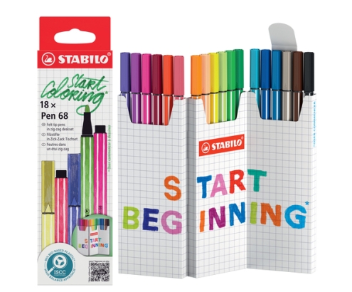 STABILO Pen 68 rotulador Medio Multicolor 18 pieza(s)