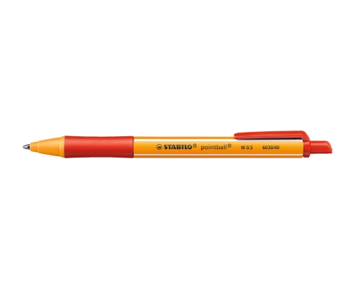 STABILO pointball Rojo Bolígrafo de punta retráctil con pulsador 1 pieza(s)