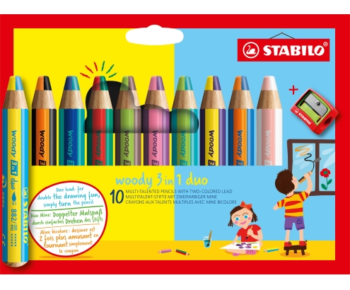 STABILO woody 3 in 1 duo Multicolor 10 pieza(s)
